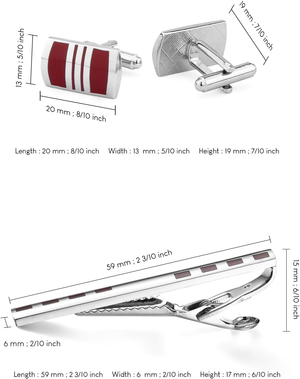 wynameleri Men's Cufflink and Tie Clip Set Fashion Designs with Luxury Gift Box for Party Business Wedding or Various Occasion