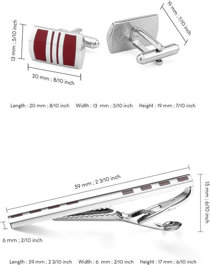 wynameleri Men's Cufflink and Tie Clip Set Fashion Designs with Luxury Gift Box for Party Business Wedding or Various Occasion