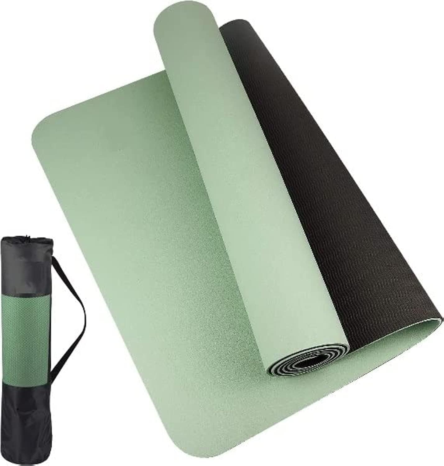 MahMir Yoga Mat Anti-Slip Exercise Mat with Carrying Bag Fitness Mat for Pilates 183CM*61CM*6MM Thickness for Woman Man Beginners