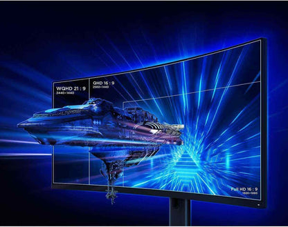 Xiaomi Mi Curved Gaming Monitor 34 Inch Screen 3440X1440 Wqhd Resolution 4K Freesync Amd 144 Hz 21:9 Ratio, Xmmntwq34