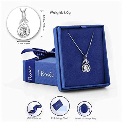 Swarovski Elements 925 Sterling Silver Pendent Necklace for Women Gift JRosee Jewelry