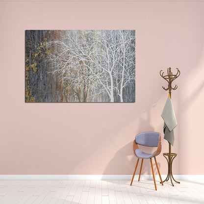 Yihui Arts Abstract Landscape Canvas Art Hand Painted 3D Tree Paintings with Gold Foil for Wall Decor Modern Artwork Pictures Living Room Bedroom Decoration