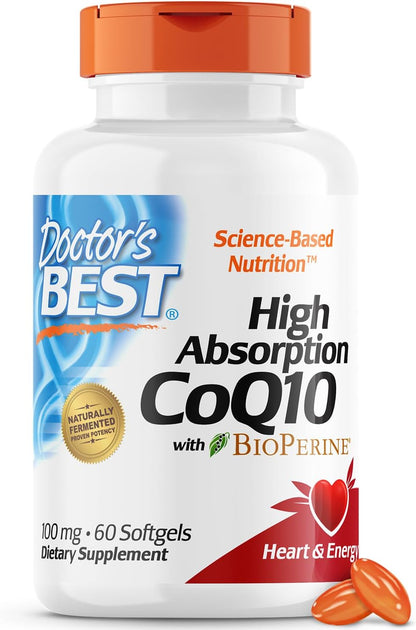 Doctor's Best, High Absorption CoQ10 with BioPerine, 100 mg, 120 Softgels