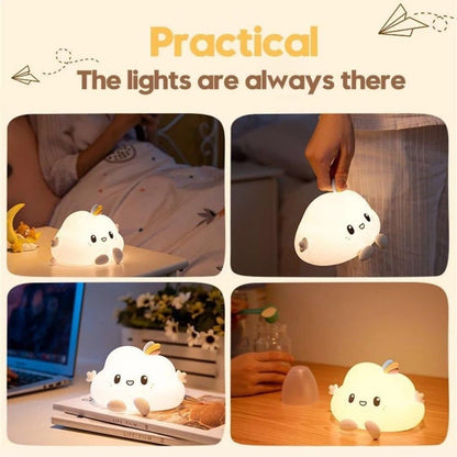 Cloud Shaped LED Night Light for Kids Soft Silicone Light for Kids (White)