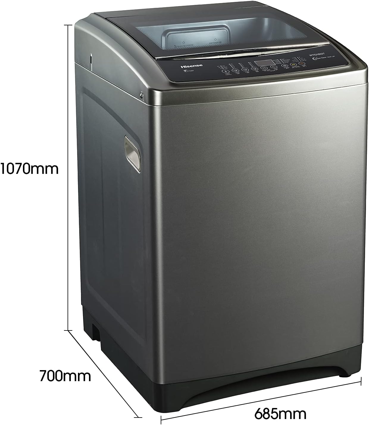 Hisense 8 Kg Top Loading Washing Machine Free Standing Silver Model WTJD802T -1 Years Full Warranty.