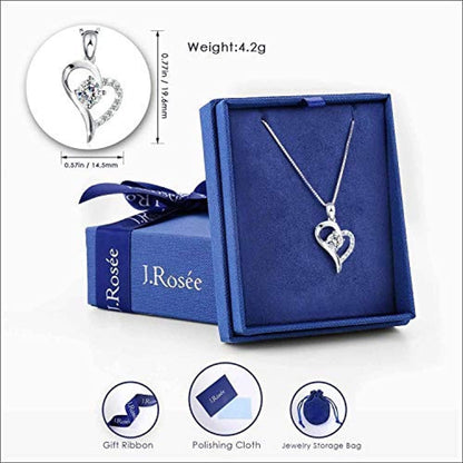 Swarovski Elements 925 Sterling Silver Pendent Necklace for Women Gift JRosee Jewelry