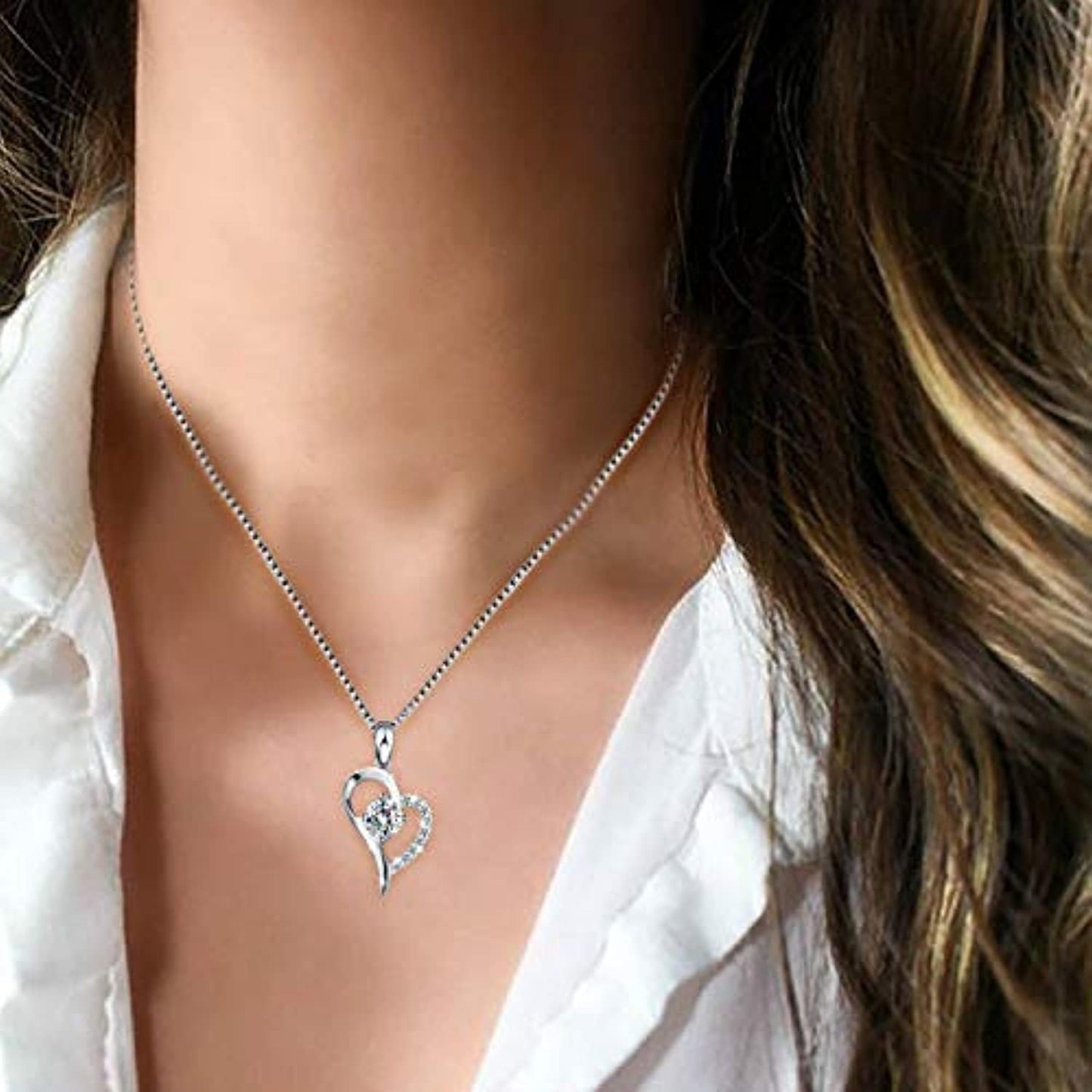 Swarovski Elements 925 Sterling Silver Pendent Necklace for Women Gift JRosee Jewelry