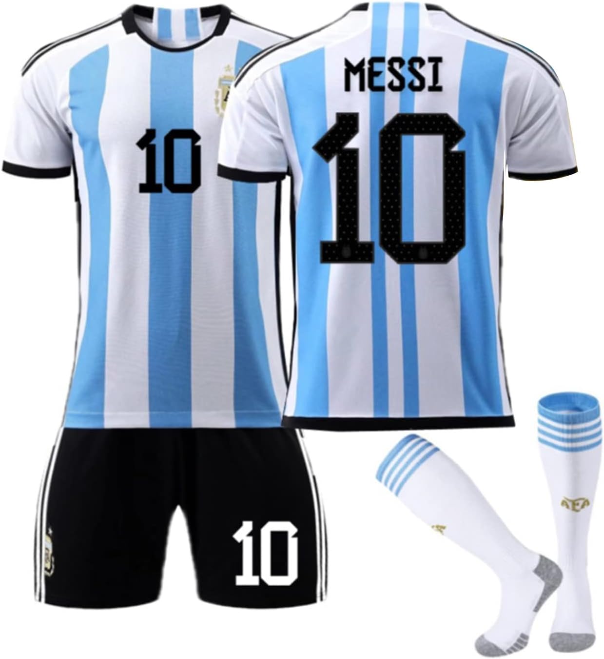 VUCATIN Messi Jersey for Kids Football Jersey Kit, Kids Argentina Football Jersey Boys Football Uniforms Short Shirts Set, Girls Sportswear Football Set Best Gift