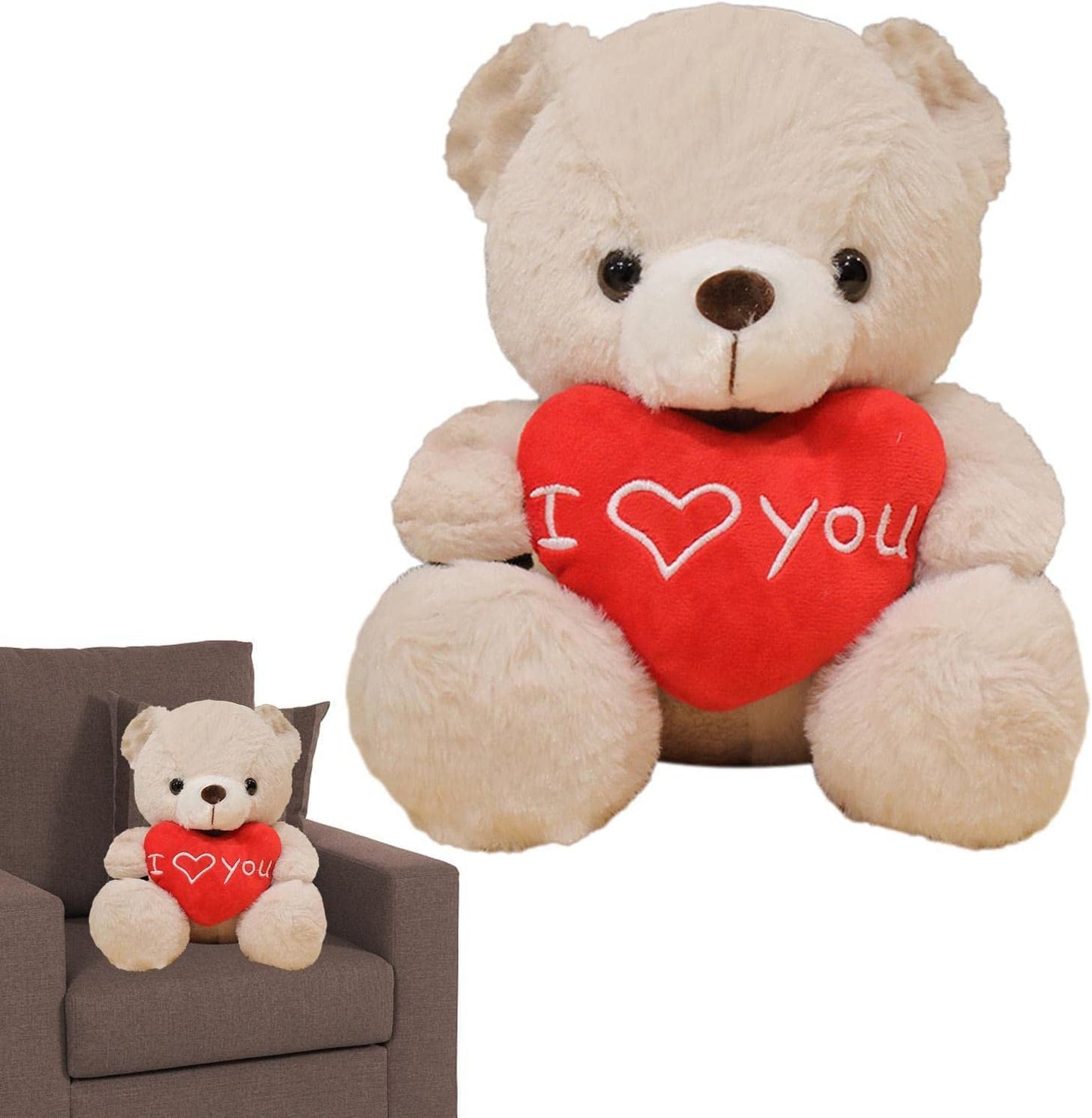 Valentine Bear Plush,11 Inch I Love You Bear Stuffed Animal Doll with Heart - Anniversary Party Favor Supplies Birthday Gifts for Valentine's Day