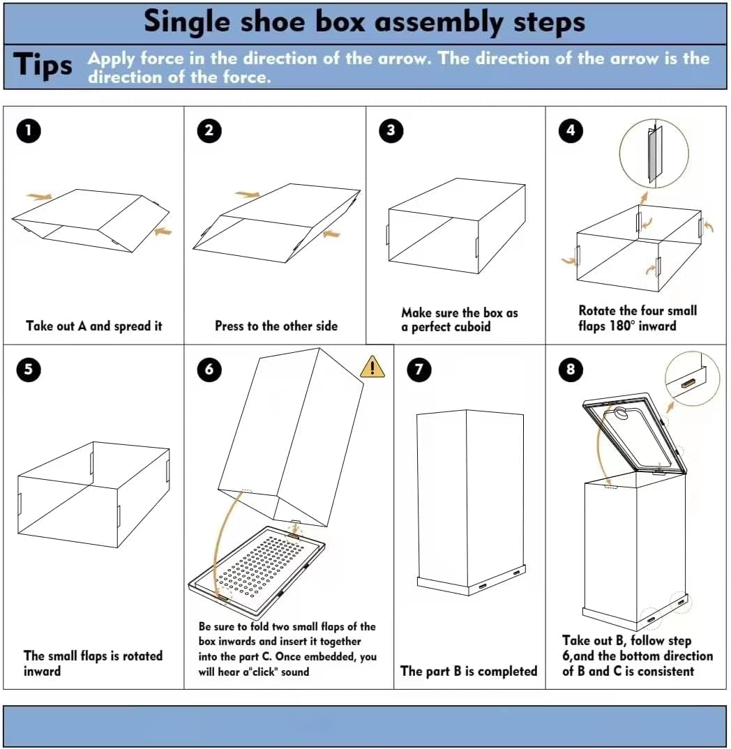 CAMLEO 12 Pack Shoe Storage Boxes, Clear Plastic Stackable Shoe Storage Boxes Shoe Organizer Storage Bins with Lids, Shoe Storage Containers For Entryway, Closet Floor, Drop Front