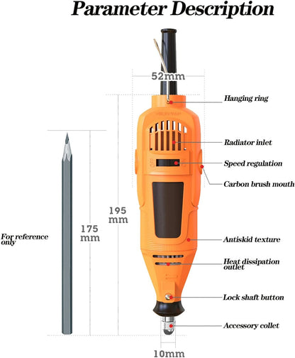 180W Handheld Electric Grinding Tool Electric rotary tool, used for grinding, cutting, polishing, drilling and carving, electric drill set, suitable for DIY creation,Equipped with 40 Accessories.