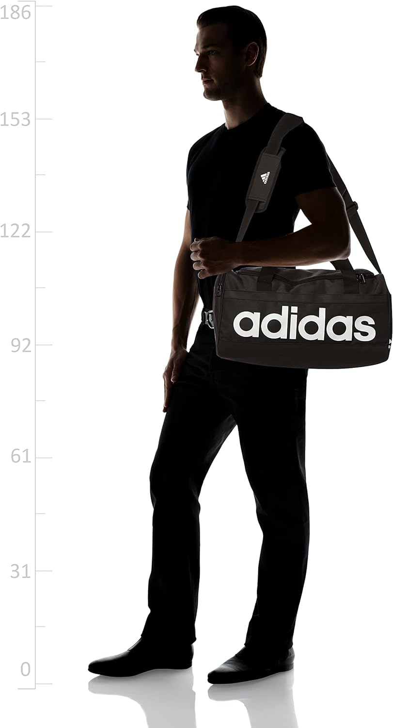 adidas Unisex Essentials Duffel Bag, Black/White, S