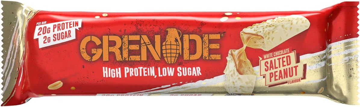 Grenade High Protein, Low Sugar Bar - Chocolate Chip Salted Caramel, 12 x 60 g