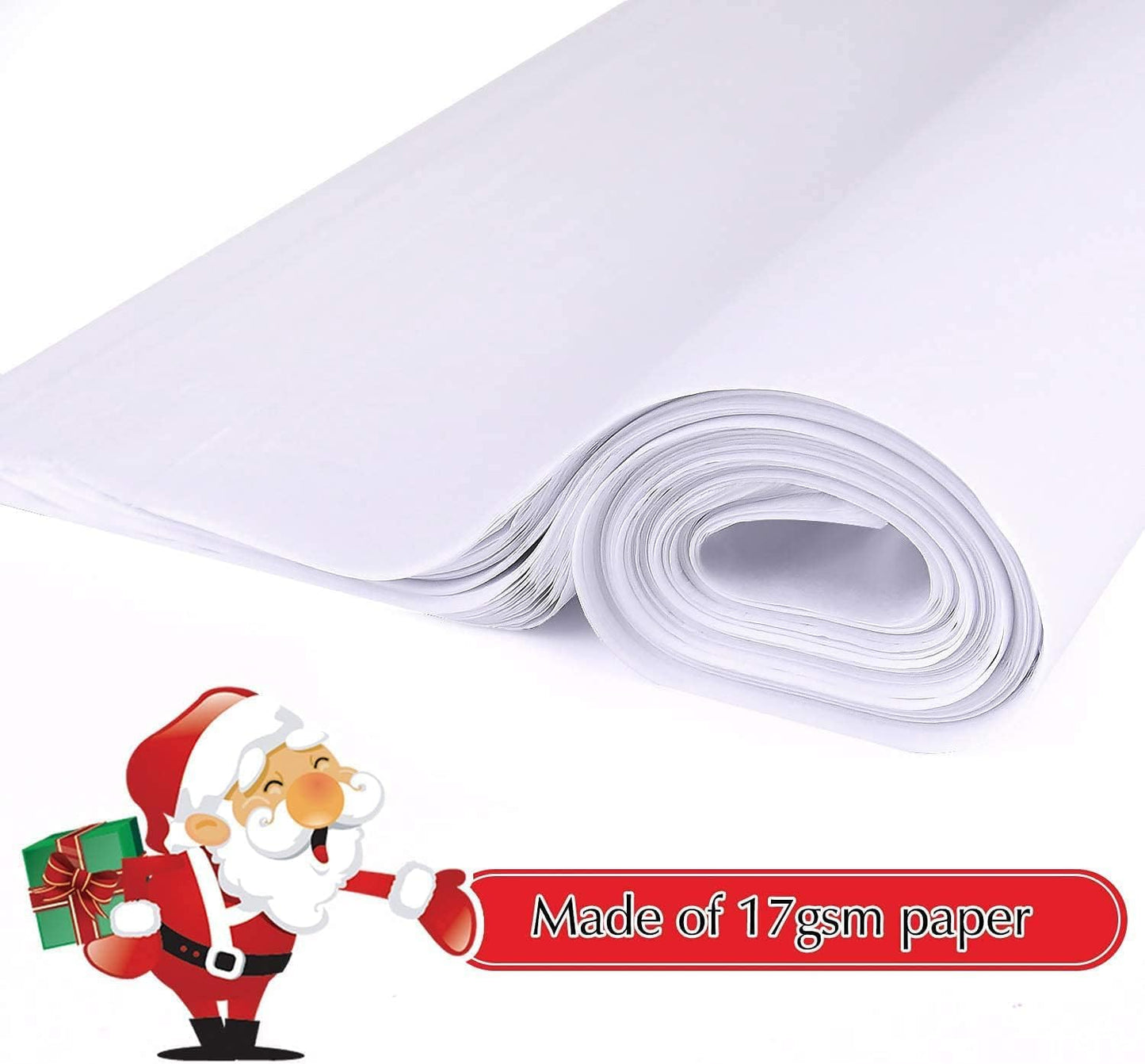 REDDOTGIFT® 50 Sheets White Tissue Paper Gift Wrapping DIY Tissues 50 * 70cm…17 Grams,Acid Free for A Variety Of Craft, Art and Paper Projects,T-Shirt Wrap (White, 50 * 70cm)