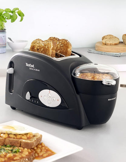 Tefal Toast n Bean, 2 Slice Toaster, Bean & Egg maker, 1200 W, Black, TT552842