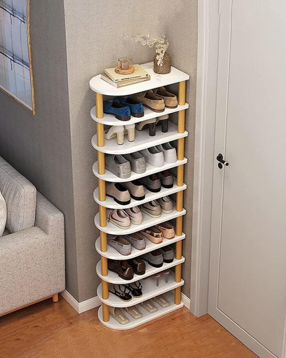 SEEMIE Shoe Rack, Shoe Shelf, Shoe Storage Organizer, Shoes Storage Tall Organizer Vertical Small Entryway Hallway Shelf for Entryway, Living Room (3 Tiers)