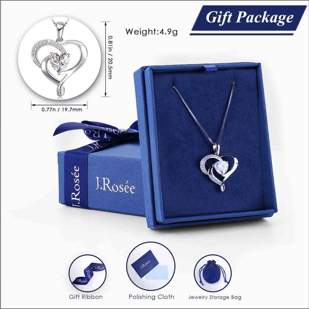 Swarovski Elements 925 Sterling Silver Pendent Necklace for Women Gift JRosee Jewelry