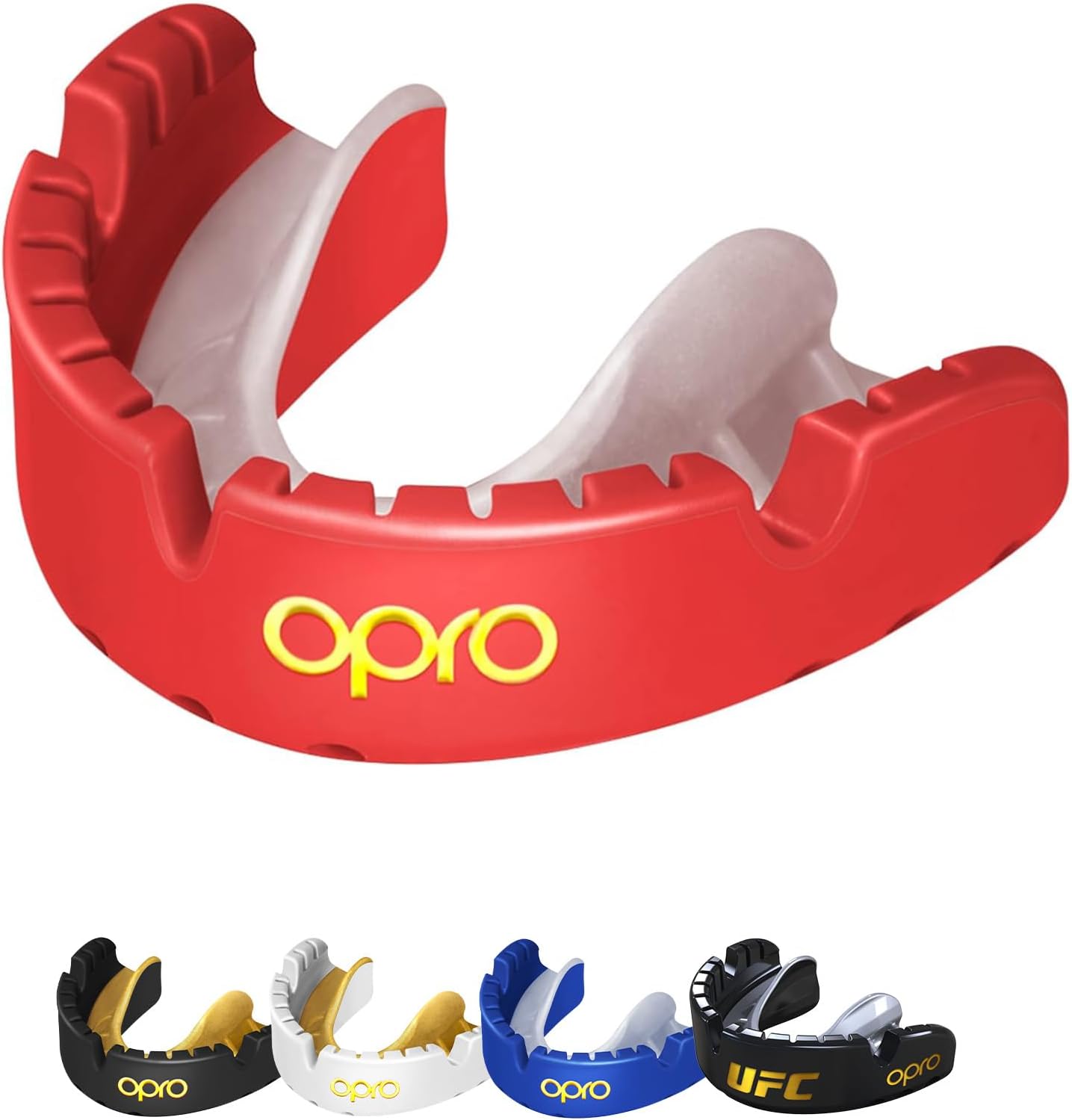 OPRO NEW Gold Braces Level Mouthguard, Adults Sports Mouth Guard, Featuring Revolutionary Fitting Technology for Boxing, Lacrosse, MMA, Martial Arts, Hockey, and All Contact Sports (Blue)