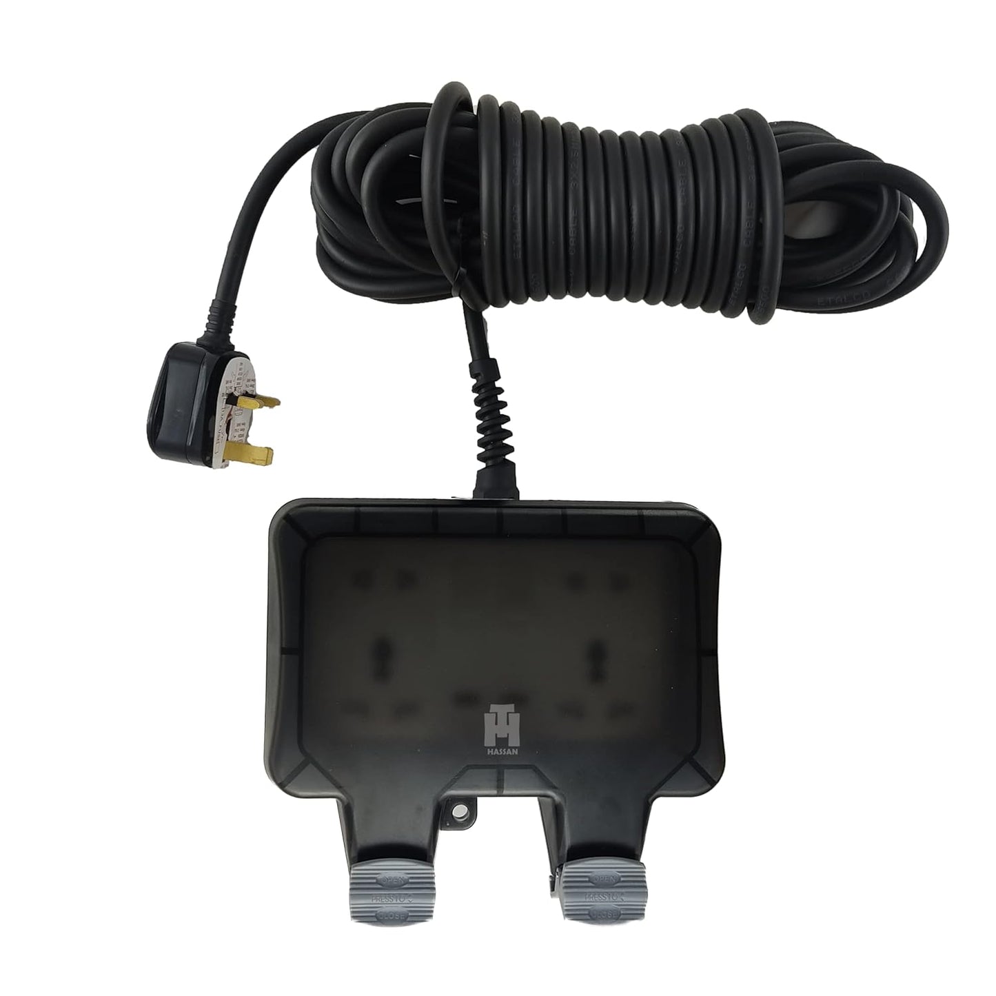 Hassan waterproof extension IP66 13A 250V socket weatherproof for outdoor garden garage use heavy electrical appliance