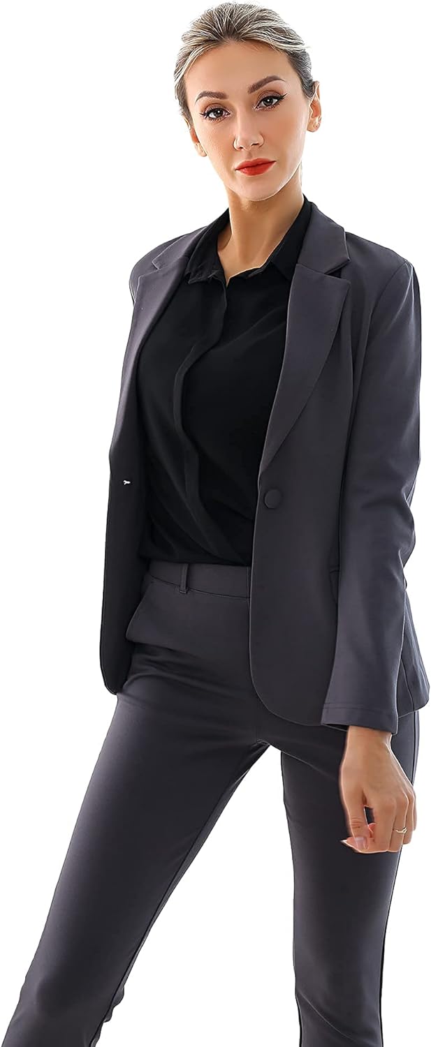 Marycrafts Women's Business Blazer Pant Suit Set for Work