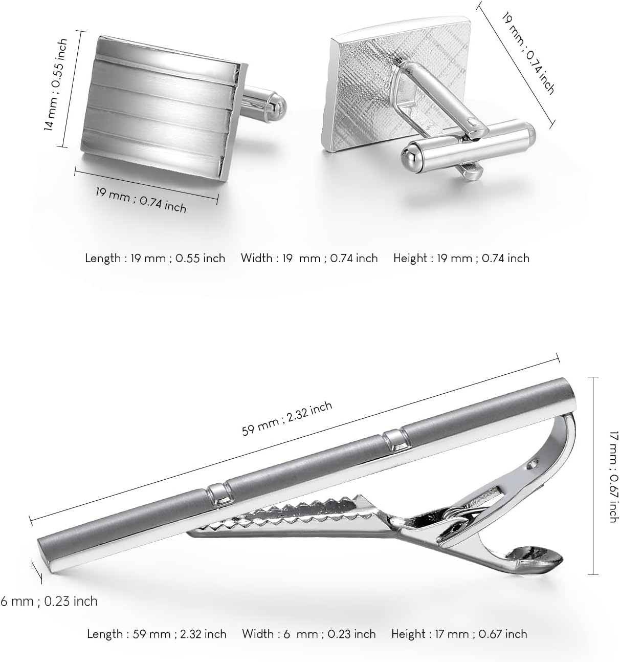 wynameleri Men's Cufflink and Tie Clip Set Fashion Designs with Luxury Gift Box for Party Business Wedding or Various Occasion