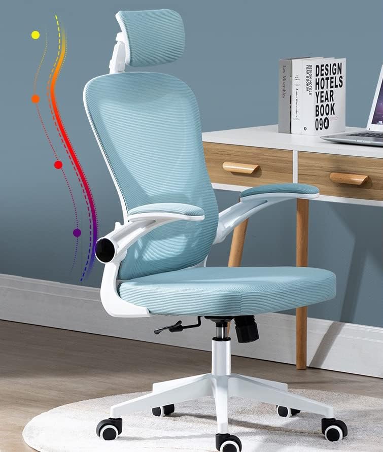 LIMOS Ergonomic Office Chair,High Back Ergonomic Desk Chair, Breathable Mesh Computer Chair with Wheels and Flip-up Armrests (Blue)