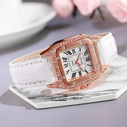 Luxury Womens Watch with Bracelet Gifts Set Rose Gold for Lady Female Elegant Wrist Watches Ladies Stylish Bracelet Watches