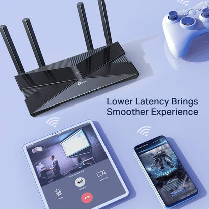 TP-Link Archer AX10 Next-Gen Wi-Fi 6 Router, AX1500 Mbps Gigabit Dual Band Wireless, OneMesh Supported, Beamforming & MU-MIMO, Ideal for Gaming Xbox/PS5/Steam and 4K, Works with Alexa