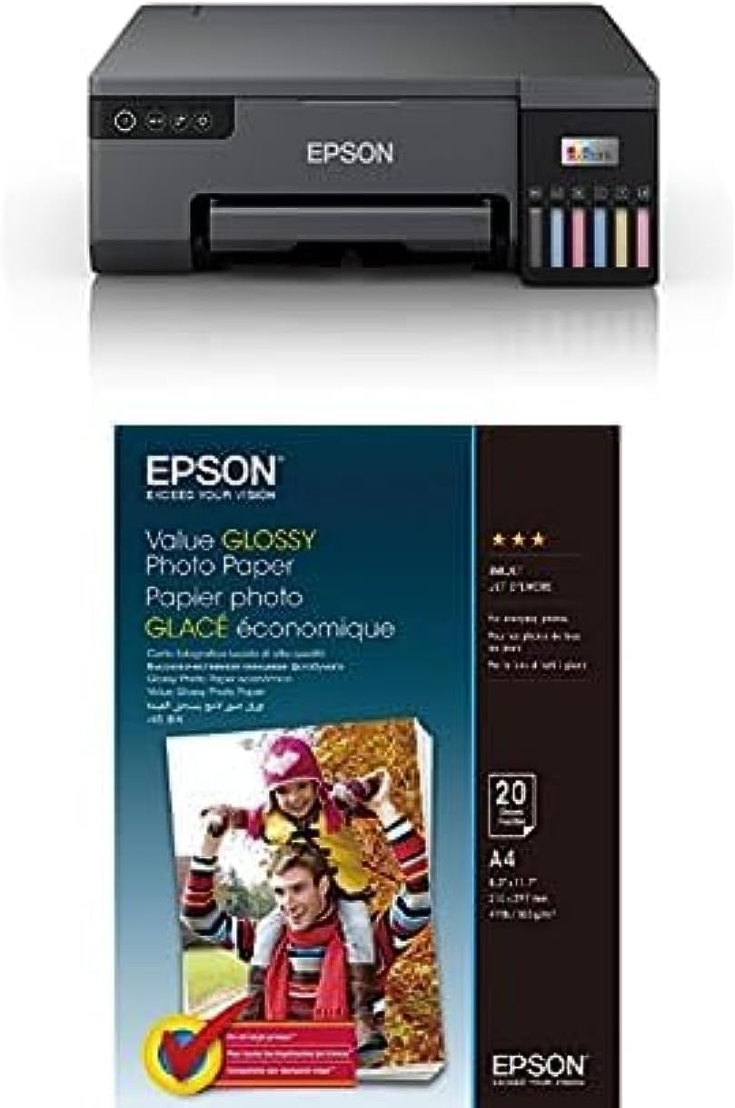 Epson Ecotank 6-Colour A4 Photo Printer Wifi Connected, With Smart App Connectivity, Large, Black, L8050