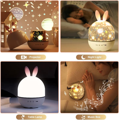 Star Projector Night Light with Timer and Remote Control for Boys Girls Gift, 360°Rotatable USB Rechargeable Sound Machine Starry Projector Light LED Star Lamp Gift for Baby Kids Children Teen Adult