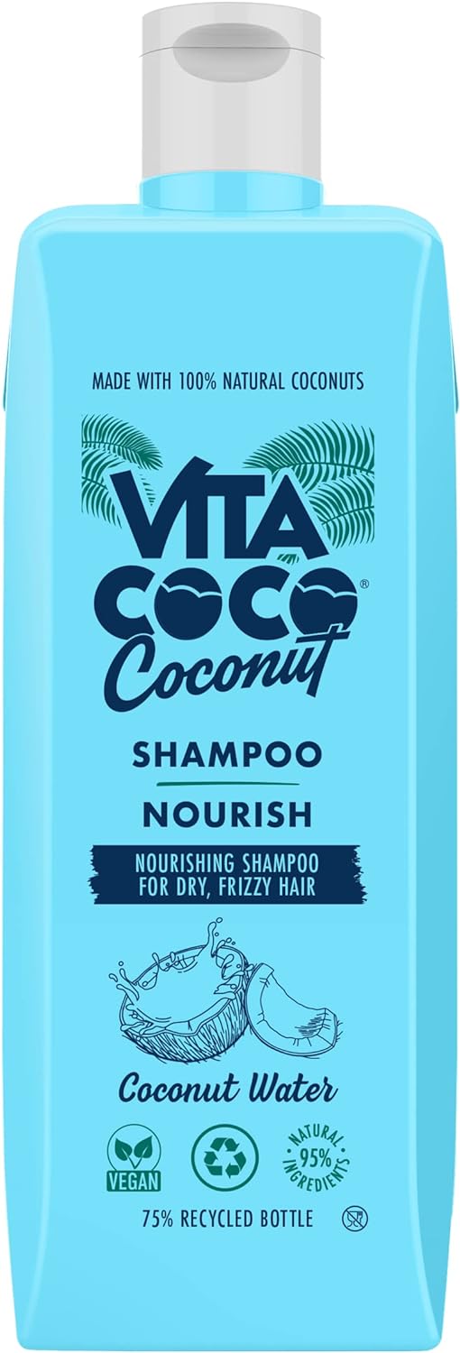 Vita Coco Nourish Shampoo and Conditioner Bundle (2x400ml) for dry and frizzy hair, protects and repairs the Hair with 100 Percent natural coconuts, suitable for all hair types