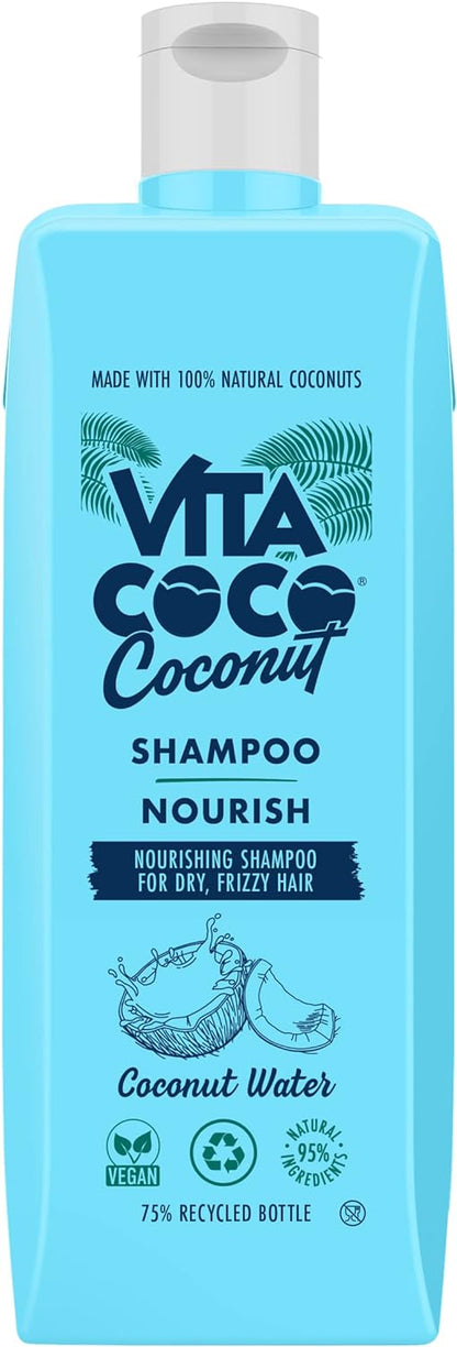 Vita Coco Nourish Shampoo and Conditioner Bundle (2x400ml) for dry and frizzy hair, protects and repairs the Hair with 100 Percent natural coconuts, suitable for all hair types