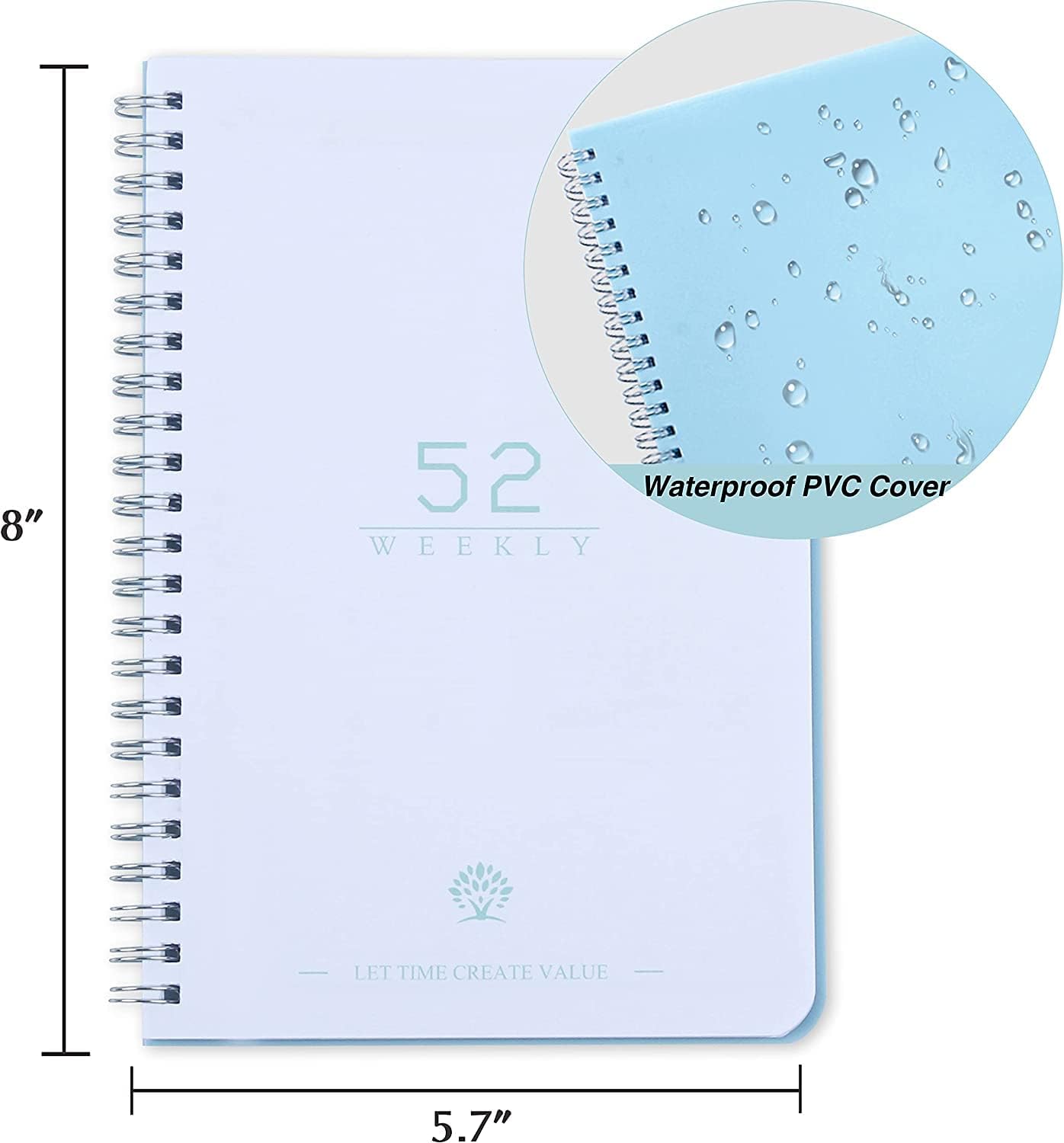 Loiisgy Undated Weekly Planner, Weekly Goals A5 Notebook, Habit Tracker Journal, To Do List Planner with Spiral Binding, Tracker and Goal Planner, 8.3" x 5.8", Pink