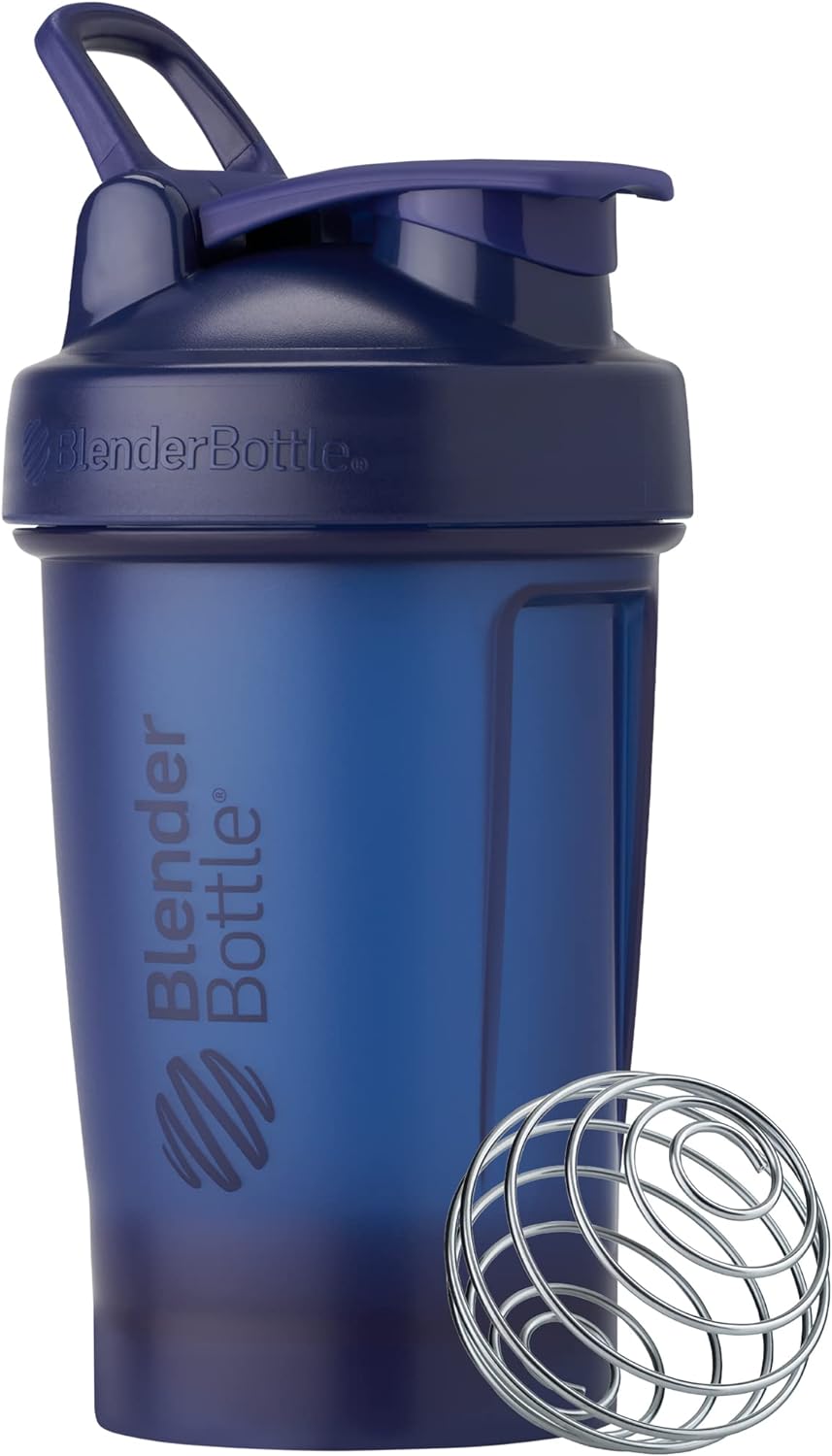 BlenderBottle Classic V2 Shaker Bottle Protein Shakes and Pre Workout, 28-Ounce, Ocean Blue + Straw