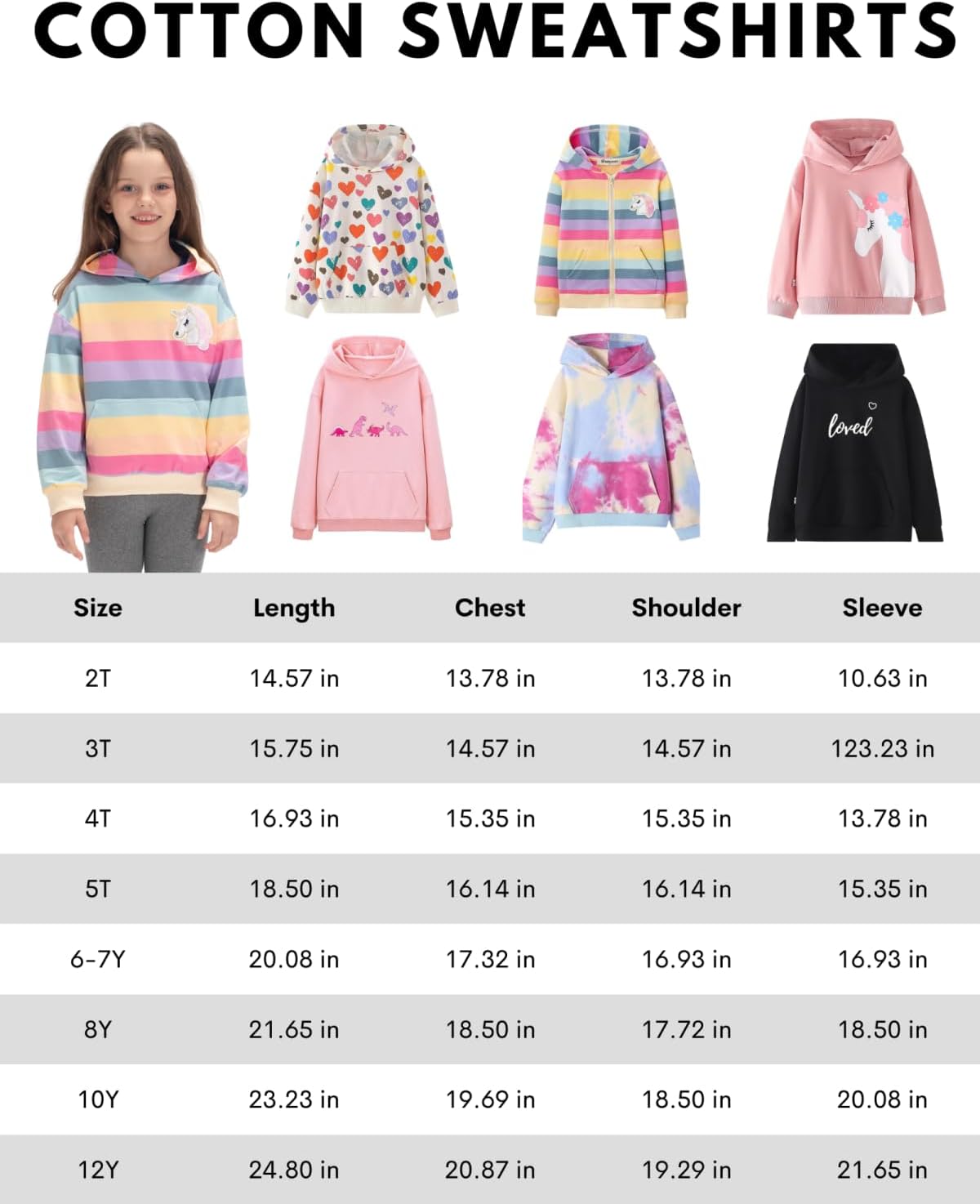 WELAKEN Unicorn Sweatshirts for Girls Toddler & Kids II Little Girl's Pullover Tops Sweaters & Hoodies