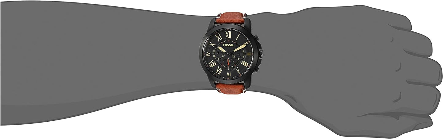 Fossil Leather Mens Quartz Watch