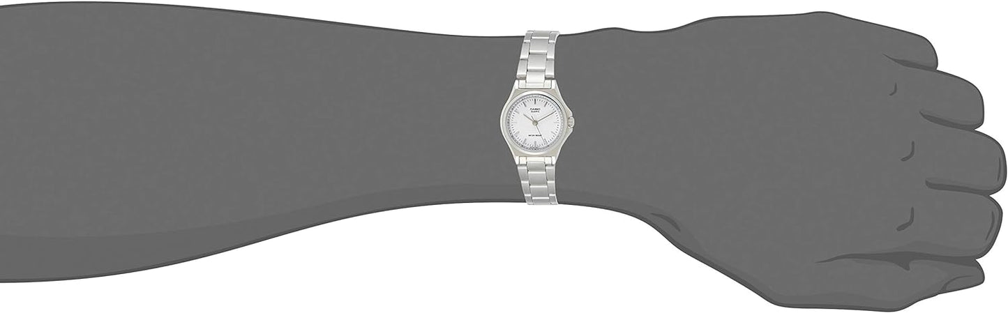 Casio Womens Quartz Watch, Analog Display and Leather Strap