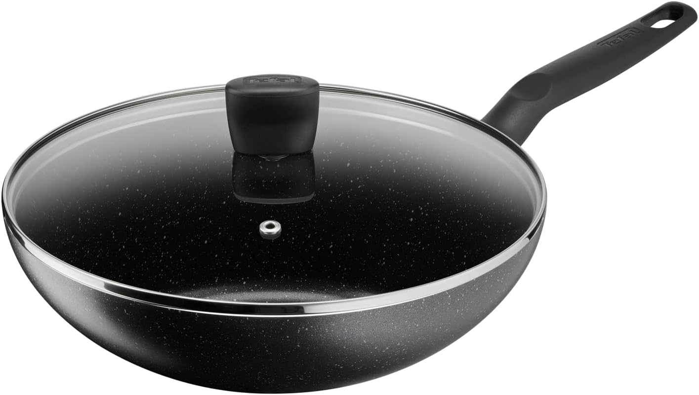 TEFAL Dark Stone 11 pc set, Non-stick, stewpots 22/24/28 cm, saucepan 16 cm, frypans 20/28 cm, slotted spatula, Aluminium, B491BS85