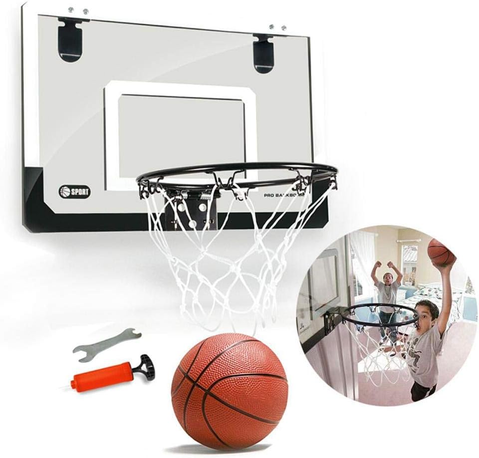 Tawcal Mini Basketball Hoop Set for Door, 18x12in (Black)