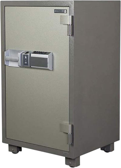 Mahmayi Secureplus 680-4Dk 4 Drawer Fire Filing Cabinet 222Kgs - Secure Steel Safe with Centralized Lock, Stylish Grey Finish for Office Use and Document Protection (4 Drawers, Key + Dial)