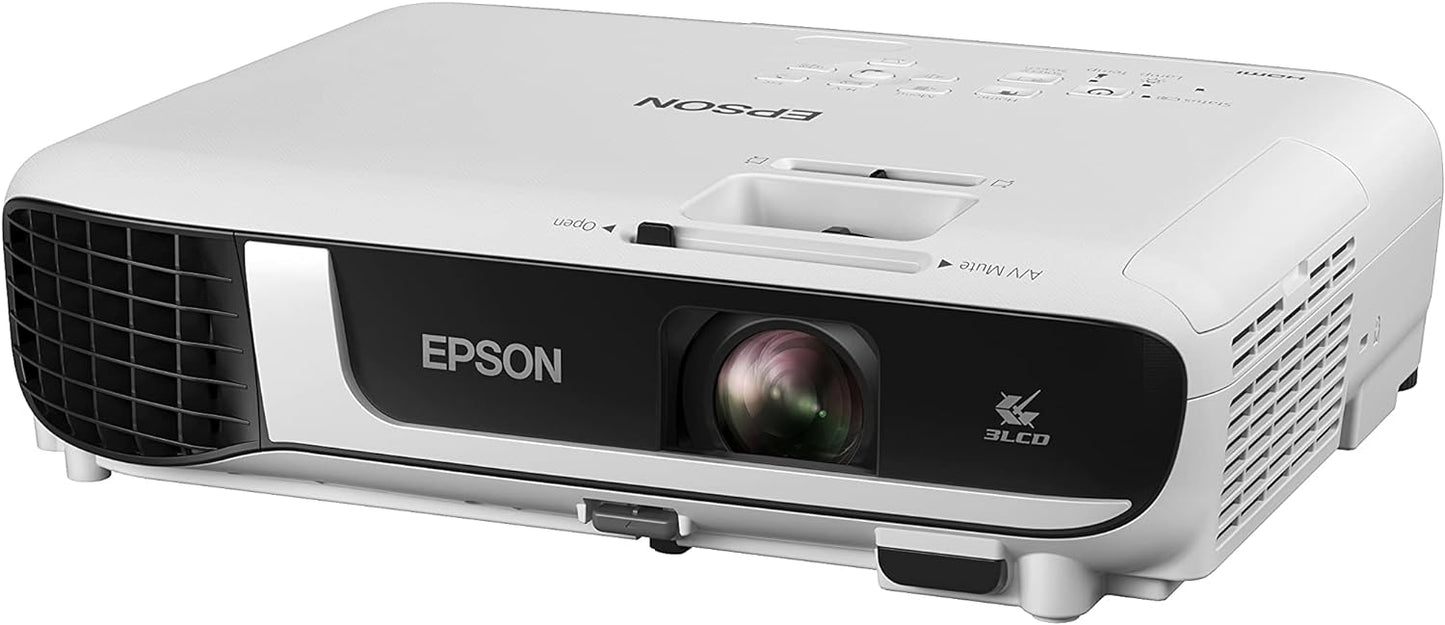 Epson CO-W01 WXGA Projector, 3LCD technology, 3,000 lumen brightness, 378inches screen size, White, Compact