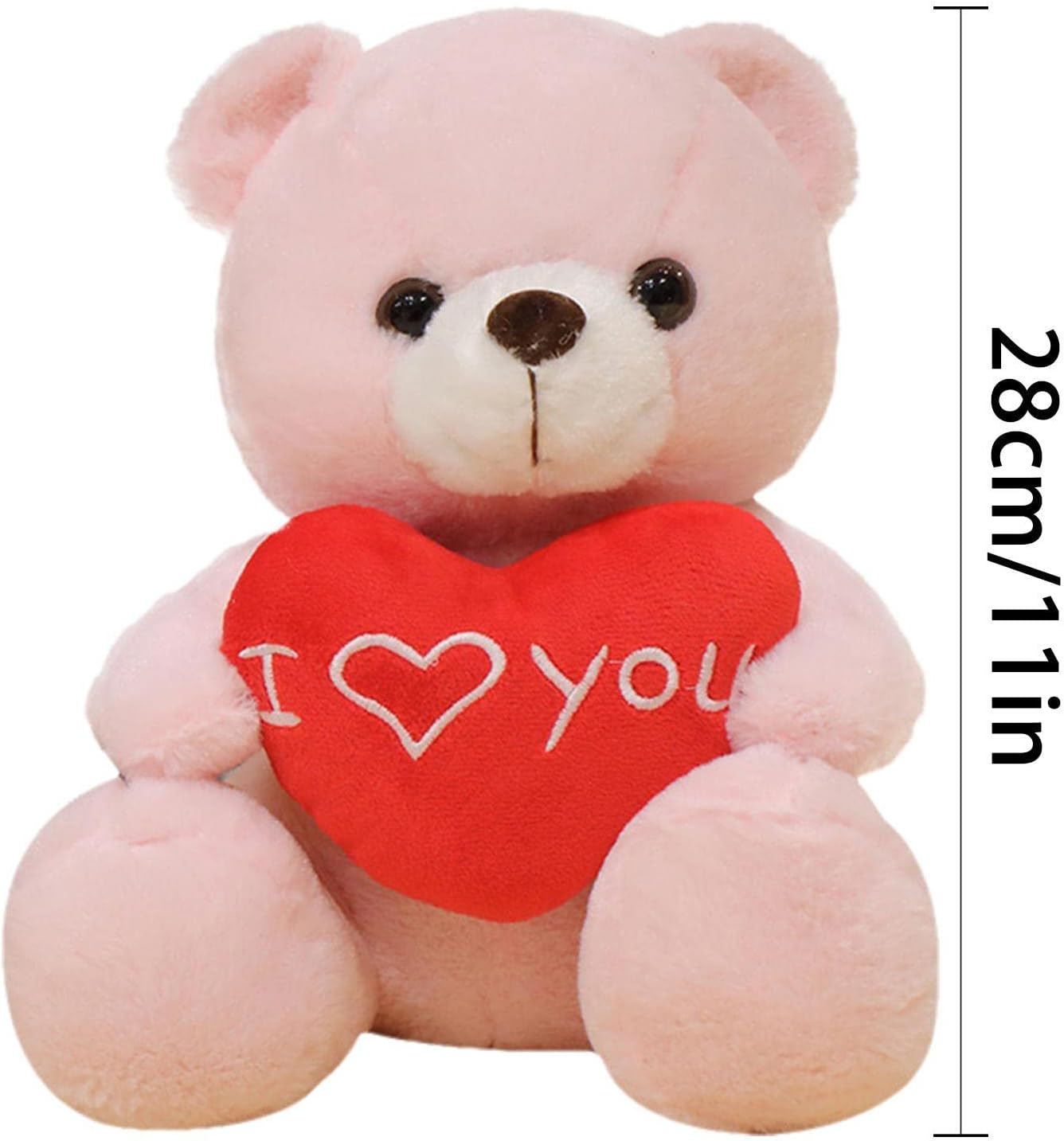 Valentine Bear Plush,11 Inch I Love You Bear Stuffed Animal Doll with Heart - Anniversary Party Favor Supplies Birthday Gifts for Valentine's Day