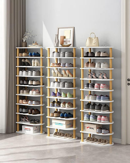 SEEMIE Shoe Rack, Shoe Shelf, Shoe Storage Organizer, Shoes Storage Tall Organizer Vertical Small Entryway Hallway Shelf for Entryway, Living Room (3 Tiers)