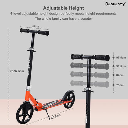 Beauenty Kick Scooter for Kids, Teens, Adult Riders Up to 150KG, 2-Wheel Scooter Foldable to Carry