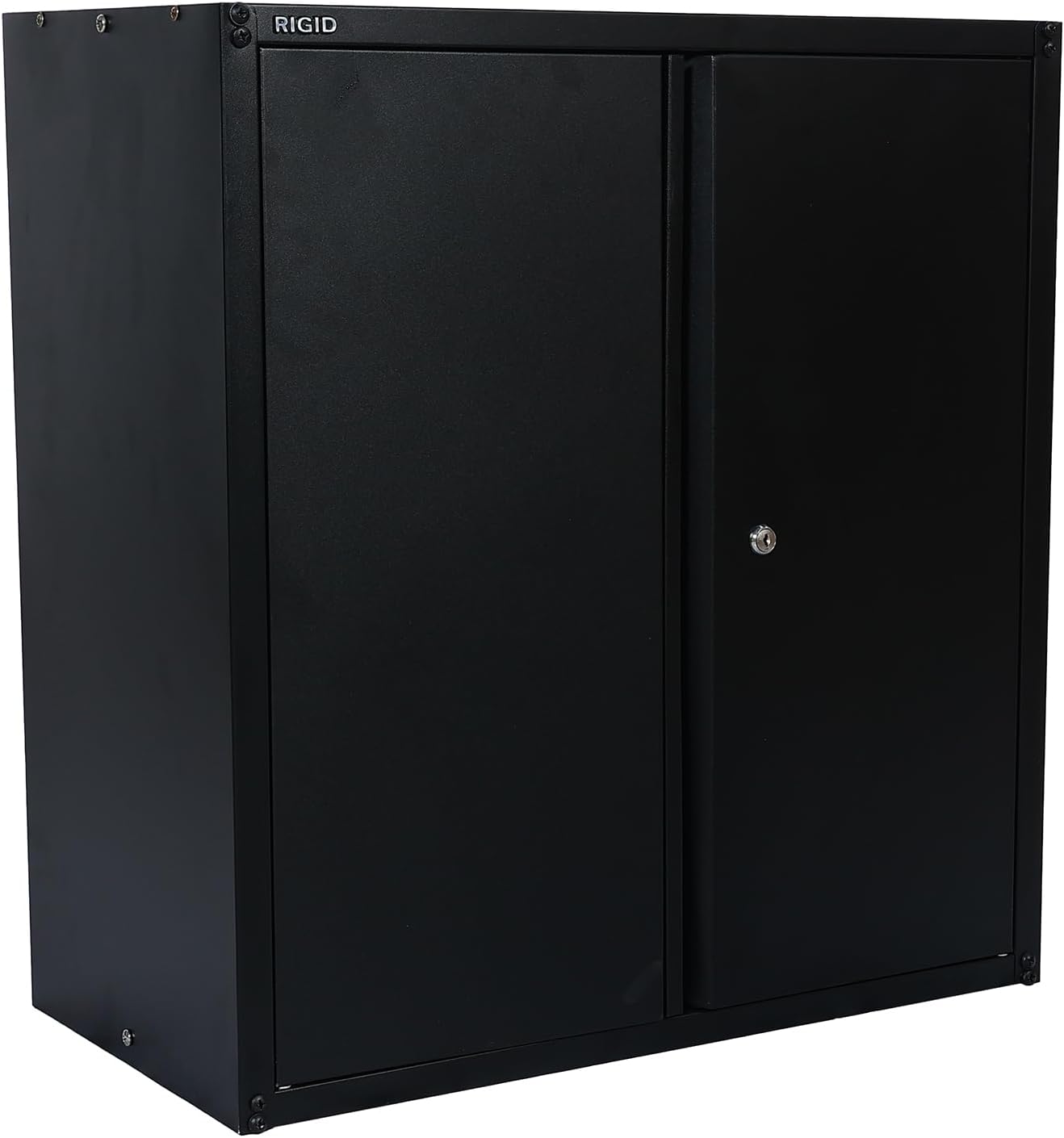 RIGID Wall Mounted Cabinet, Steel Filing Cupboard with Shelves Storage Compartment (Black)