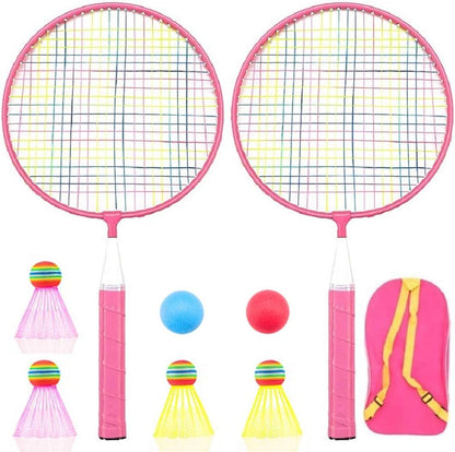 Badminton Racket for Children 1 Pair, Nylon Alloy Durable Badminton Racquet Set for Kids Indoor/Outdoor Sport Game（Including 4 Badminton and 2 Table Tennis）