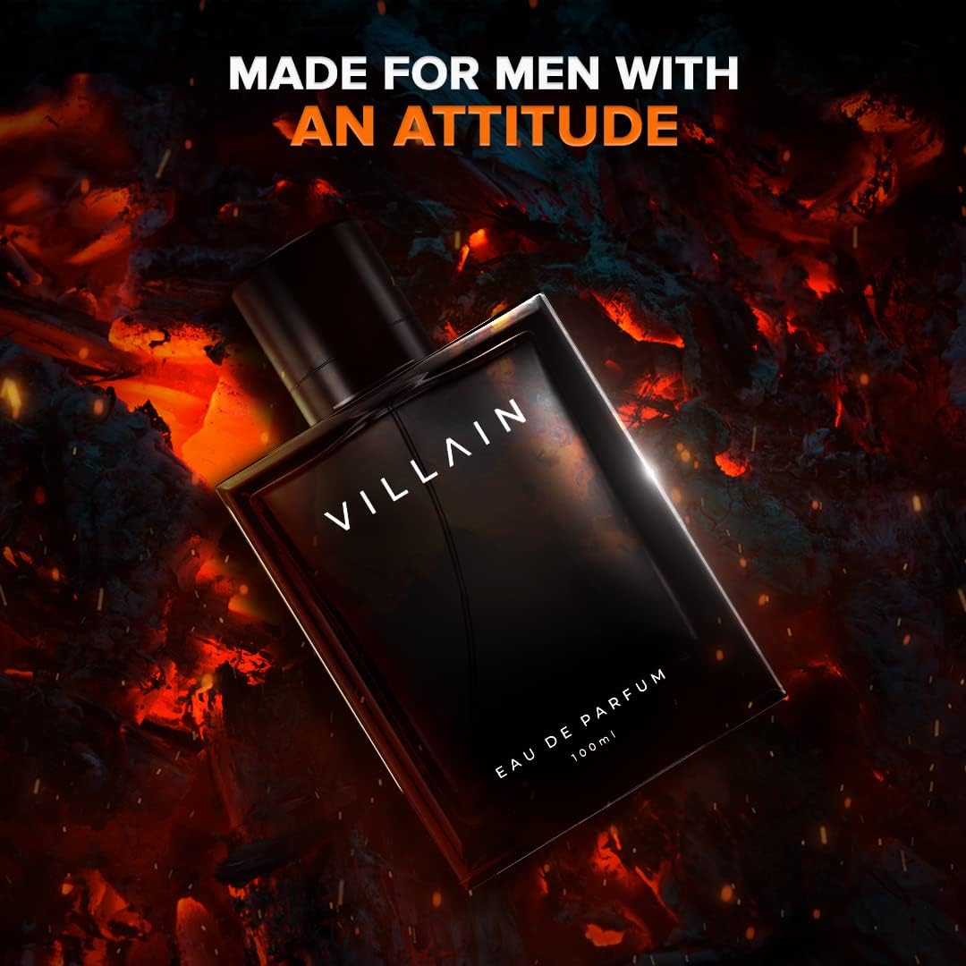 Villain Long Lasting Perfume For Men 100 Ml - Eau De Parfum Men - Premium Long Lasting Perfume & Fragrance Spray - Woody & Spicy