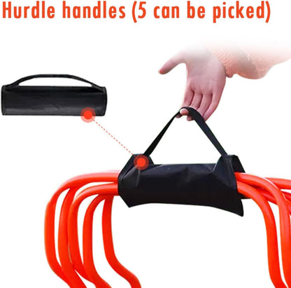 Goodern 5 Pack Agility Speed Training Hurdles Set,Durable Orange Agility Training Hurdles-Plyometric&All Purpose Speed Training Hurdle,Sports Practice Equipment for Athletes,Soccer,Basketball-15CM