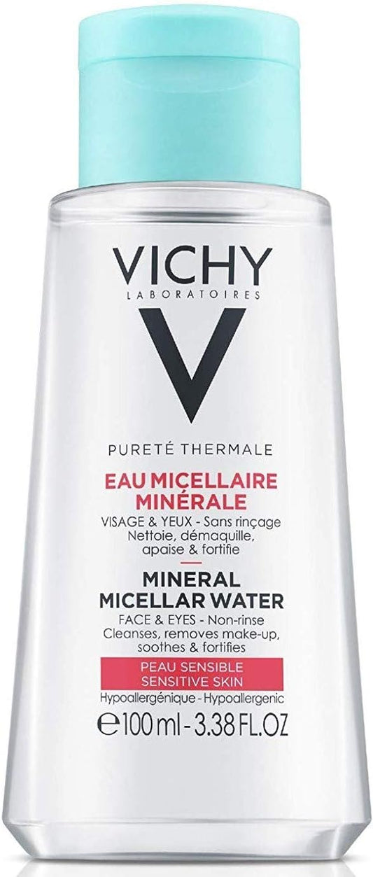 Vichy Pureté Thermale One Step Micellar Water Face Toner & Makeup Remover, Alcohol Free Facial Cleanser with Vitamin B5, Non-Drying for Sensitive Skin