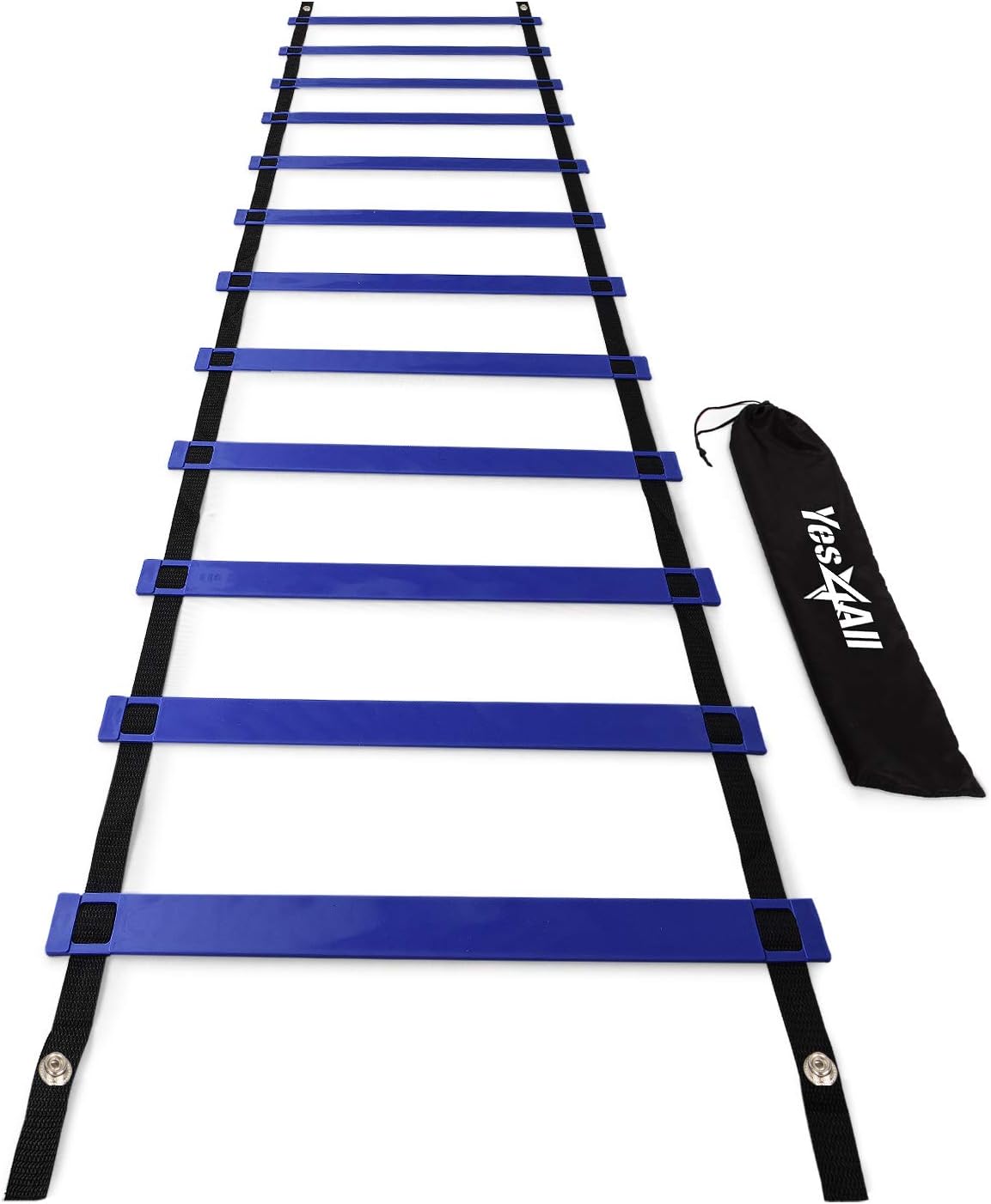 Yes4All Ultimate Agility Ladder Speed Training Equipment - 8, 12, 20 Rungs with Multi Colors - Soccer and Football Training - Speed Ladder for Kids and Adults - Included Carry Bag